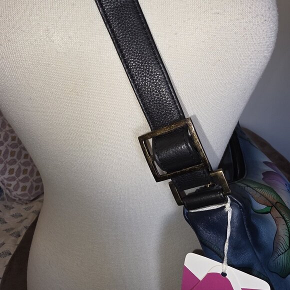 Anuschka by Anna 8310-MFL Handpainted Leather Crossbody Hobo Bag Floral NWT - Picture 14 of 16